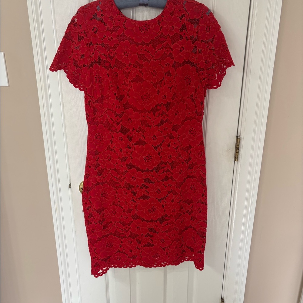 Ralph Lauren Red Lace Dress